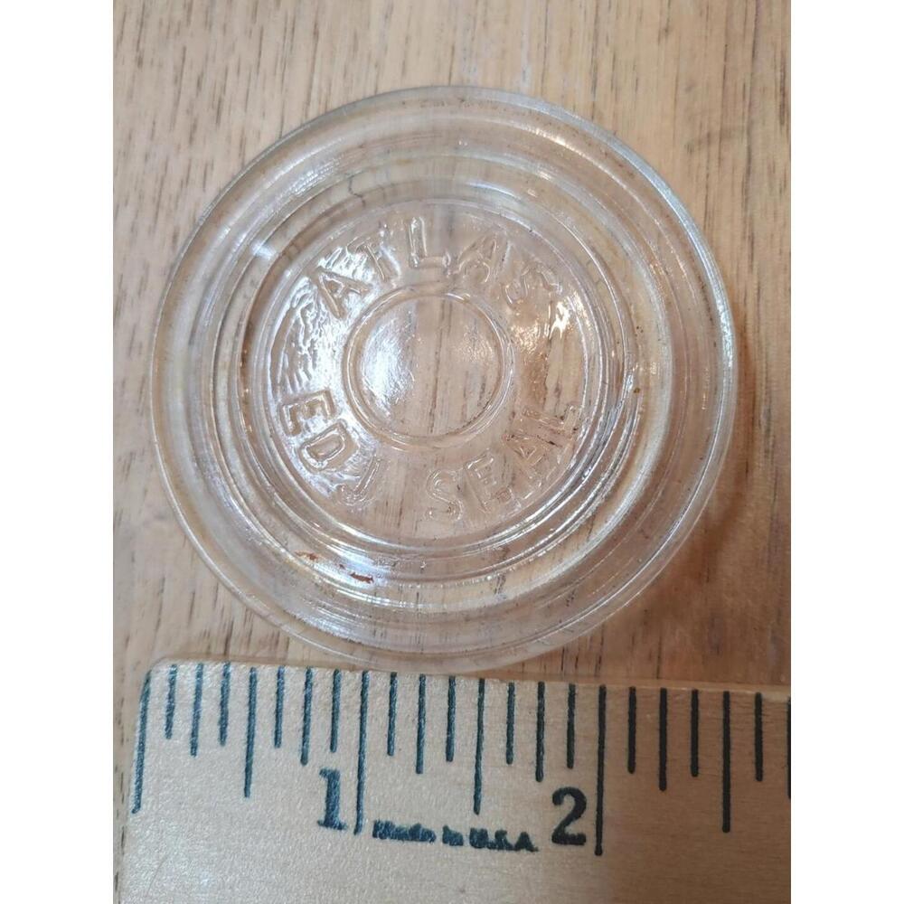 Vintage ATLAS EDJ SEAL Clear Glass Canning Lid 2-1/2”